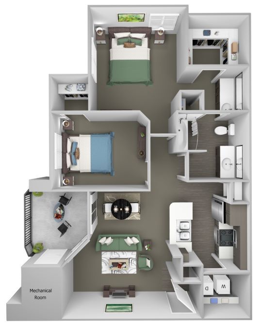 2 Beds • 2 Bath 364 floor plan